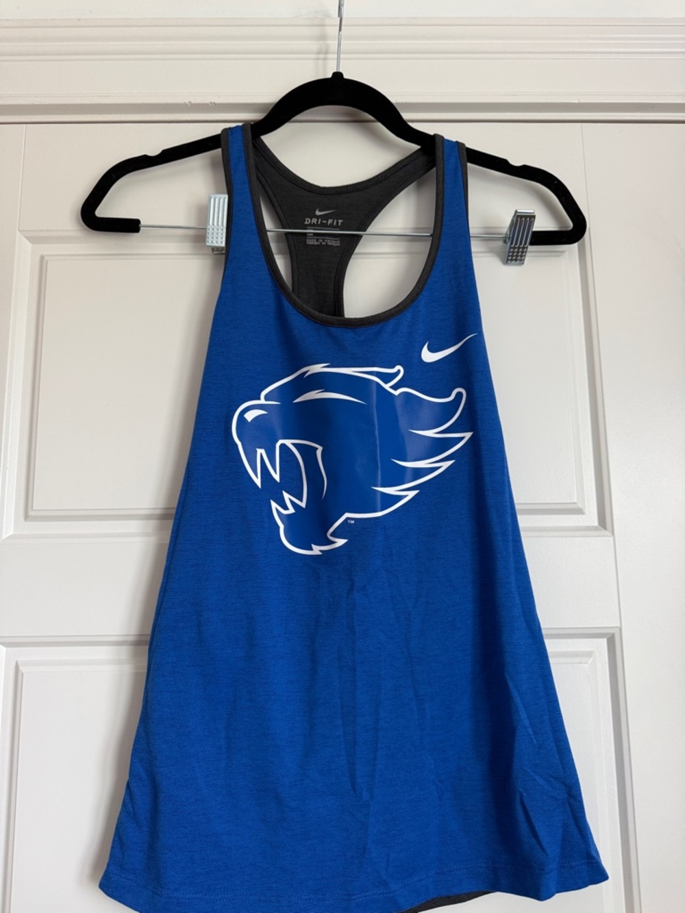 Nike Blue and Charcoal Racerback Dri-FIT Tank